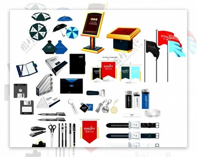 办公用品与化妆品系列矢量素材 提升创意设计的双翼